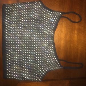 Studded black crop top